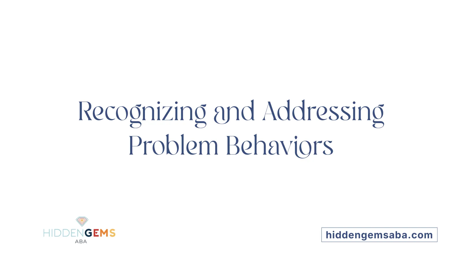 Recognizing and Addressing Problem Behaviors