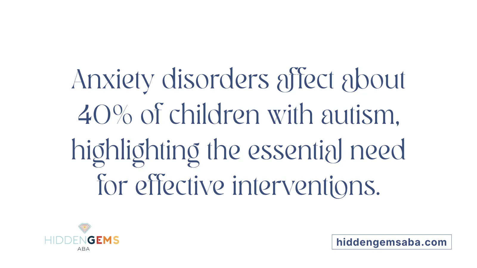 Anxiety disorders affect about 40% of children with autism, highlighting the essential need for effective interventions.