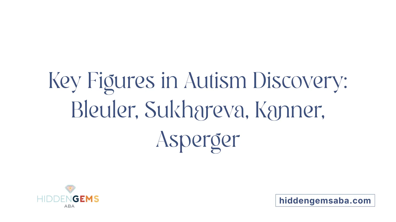 Key Figures in Autism Discovery: Bleuler, Sukhareva, Kanner, Asperger